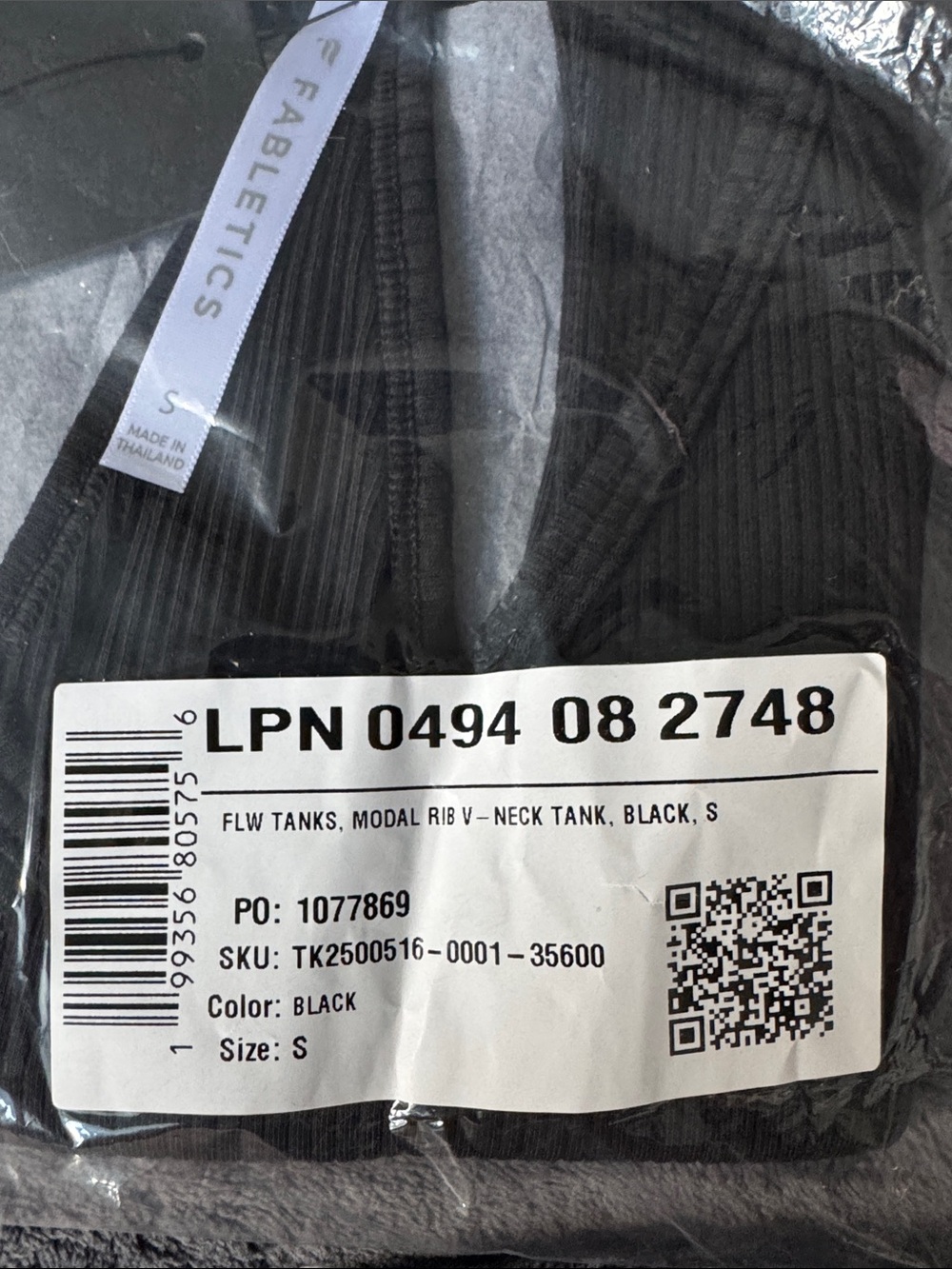 Fabletics Modal Rib V-Neck Tank in Black, Size S - Picture 6 of 6